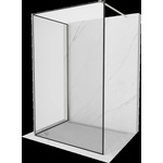 Mexen Kioto душ екран Walk-in 140 x 80 см, черна рамка, четкан никел - 800-140-212-97-70-080 (800-140-212-97-70-080)