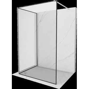 Mexen Kioto душ екран Walk-in 140 x 80 см, черна рамка, четкан никел - 800-140-212-97-70-080 (800-140-212-97-70-080)