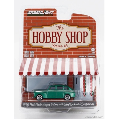 Greenlight Ford usa Fordor Super Deluxe With Surfboard 1946 Zelená 1:64