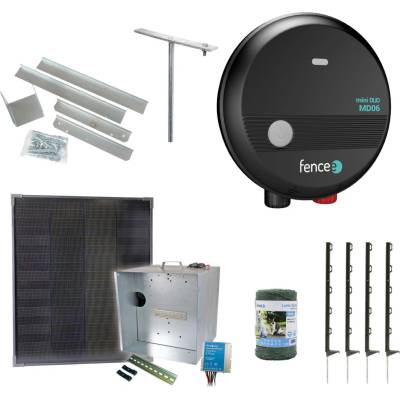 Fencee Expert sada solární ohradník - Kompletní přenosná schránka + 0,6 J zdroj, panel 40 W, lanko 2,5 mm