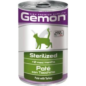 Gemon PATE CAT Sterilised with turkey - консерва - пастет за кастрирани котки в зряла възраст с пуйка 400 гр, Италия - 9954