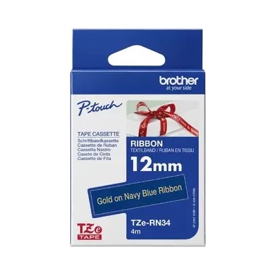 Brother textile tape gold/navy 12mm/4m (TZERN34)