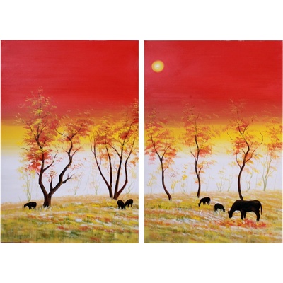 Obraz Dalmart afrika krajina 90x120cm dvoudílný