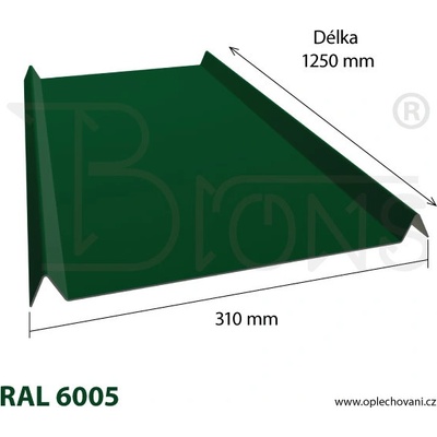 Brons Plechová krytina 31 x 125 cm tmavě zelená