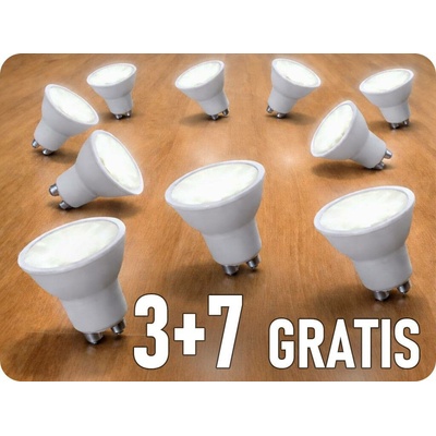 V-TAC GU10 LED ŽÁROVKA 10W, 1000lm, 3+7 teplá bílá