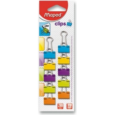 Kancel.klipy MAPED barevné/černé 19mm (10ks)
