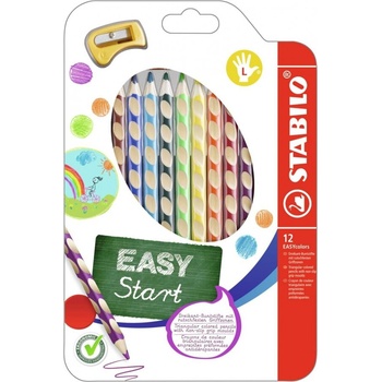 STABILO Комплект ергономични цветни моливи, Stabilo, EASYcolors right, ST331/12, 12 цвята, лява ръка (ST331/12)