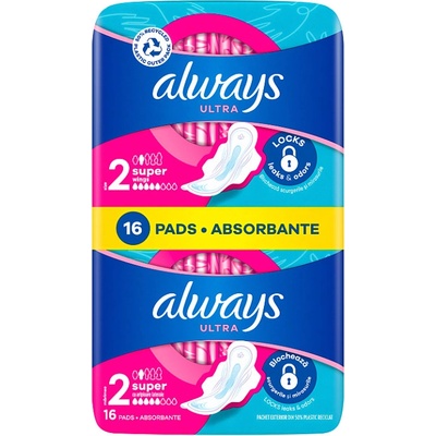 Always Ultra Super hygienické vložky s křidélky a jemnou vůní 16 ks