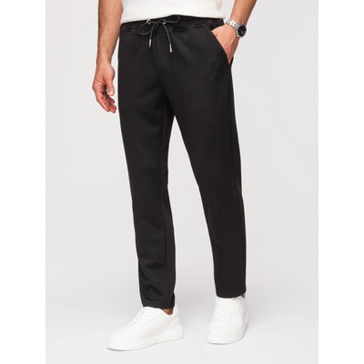 Ombre Clothing Мъжки суитшърт с прави крачоли от гладко плетиво - черно V1 OM-PSBC-0221 Ombre Clothing Ombre Clothing | Cheren | МЪЖЕ | S