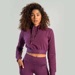 GymBeam STRIX Дамски къс суичър Essential Plum XS