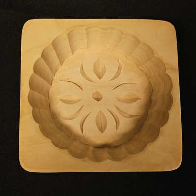 Dřevěná forma na máslo/oštěpek - Kvádr květ