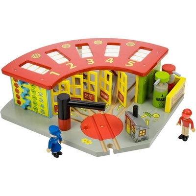 Bigjigs Rail Drevené vláčiky Exkluzívne depo pre 5 vláčikov