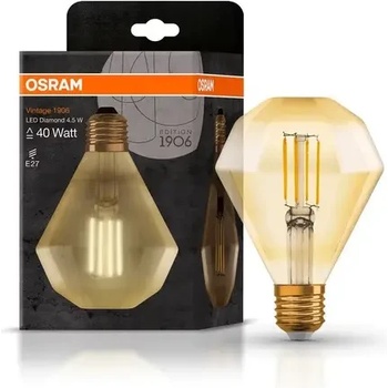 Image 1 of OSRAM Led ЛАМПА vintage 1906 led cl diamond fil gold 40/4, 5w/825 e ledvance (ledvance 4058075091955)