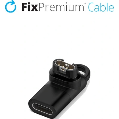 FixPremium - Redukcia USB-C na Garmin Konektor pre Hodinky, čierna