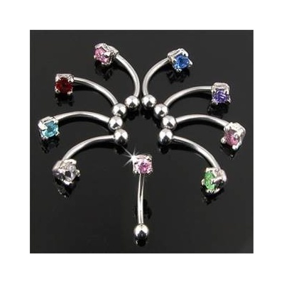 Šperky4U piercing do obočí zirkon OB01078-G