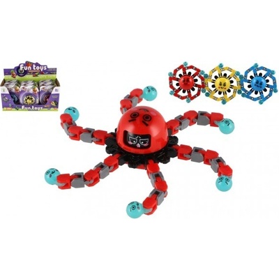 Teddies Gyroskop spinner mechanický plast 7cm svítící ve tmě na kartě