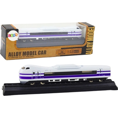 LEAN TOYS Zberateľský kovový model vozňa bielo-fialový 1:48
