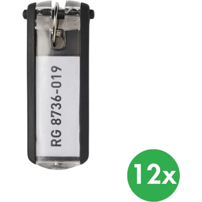 Přívěsek na klíče DURABLE KEY CLIP 12 ks černá
