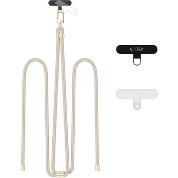 Tech-Protect Универсален ремък 75 см за смартфон от Tech-Protect C7S Rope Crossbody - Taupe / Gold (5906302372041)