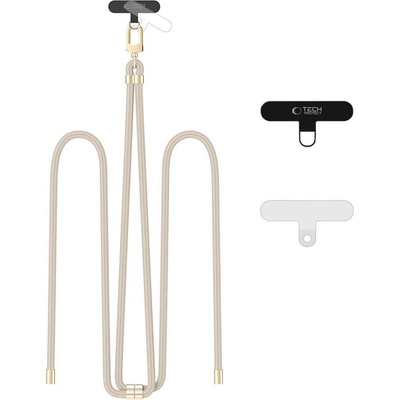 Tech-Protect Универсален ремък 75 см за смартфон от Tech-Protect C7S Rope Crossbody - Taupe / Gold (5906302372041)