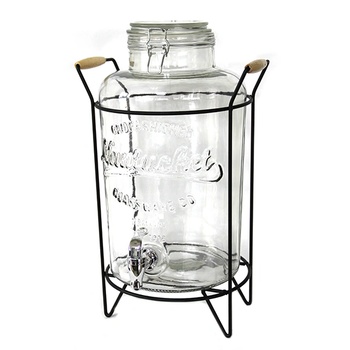 Horecano Стъклен диспенсър 8, 5lt с метална стойка 26x22xh49cm (K9159-8.5) (0120130)