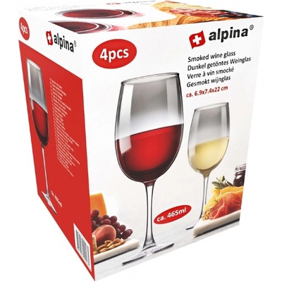 ALPINA Poháre na víno dymová ED 224043 4 x 465 ml