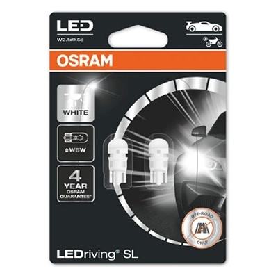 OSRAM Крушка OSRAM LED W5W, 12V, 0.8W, 6000К, 70lm, 2 броя