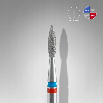 Staleks Diamantová fréza Flame červená/modrá 2,1 mm/8 mm FA11RB021/8