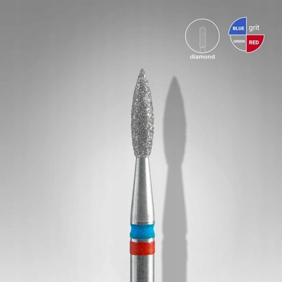 Staleks Diamantová fréza Flame červená/modrá 2,1 mm/8 mm FA11RB021/8
