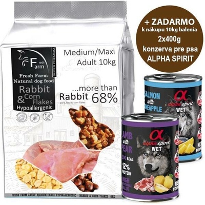 Fresh Farm Adult Medium & Maxi Intolerance Rabbit & Cornflakes 10 kg