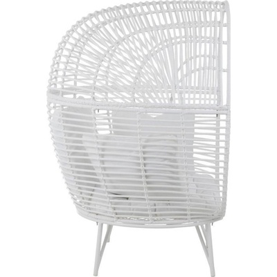 J-Line by Jolipa ratanové zahradní křeslo Lounge White Oval 117 x 110 x 151 cm Bílé