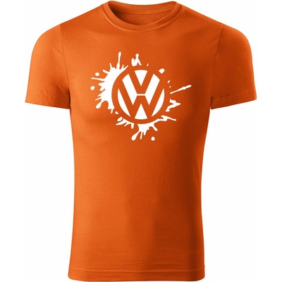 Tričko Volkswagen Splash pánske oranžová biele