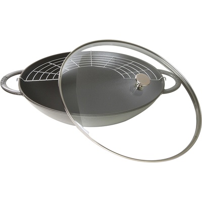 Staub Wok 37 cm, grafitově šedá, litina