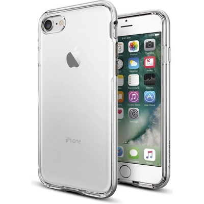 Spigen Neo Hybrid Case Crystal - хибриден кейс с висока степен на защита за iPhone SE (2020), iPhone 8, iPhone 7 (прозрачен-сребрист)