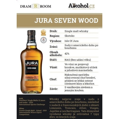 Isle Of Jura Seven Wood 42% 0,04 l (holá láhev)