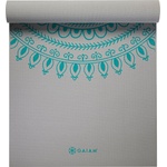 GAIAM Постелка за йога longer / wider marrakesh - сиво с тюркоазен дизайн