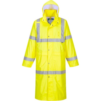 Portwest hi-vis ПАЛТО h445 / Светлоотразителен дъждобран, дължина 122 см - hv жълт xs (h445yerxs)