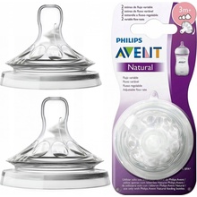 Philips Avent dudlík na kojeneckou láhev natural 1 otvor transparentní 2 ks