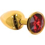 TABOOM Bondage in Luxury Butt Plug with Diamond Jewel Gold-Red M