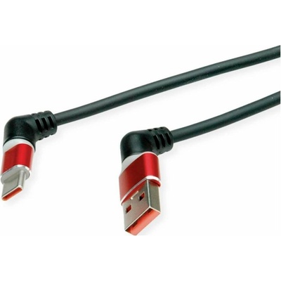 Roline 11.02.8350 USB 2.0 kroucený USB C(M) - USB C(M) lomené otočné konektory svítící 60W 1,5m