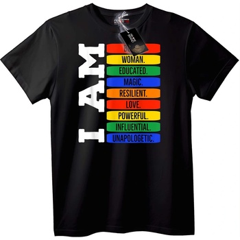 NOONEBRAND Тениска МАМА: Жена, Образована, Магия, Устойчива - S, White