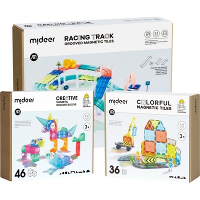 Mideer Magnetická sada pre malých staviteľov – 3 v1