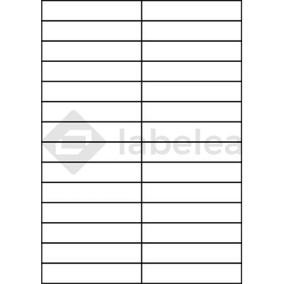 Labelea Samolepiace etikety 105x21,21 mm biele papierové, na hárku A4, pre laserovú a atramentovú tlač, Farba etikiet Biela, Počet hárkov v balení 100 EPS105021W028S