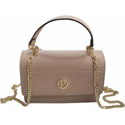 Bagger Malá kožená klopová kabelka do ruky/crossbody púdrovo ružová 0161
