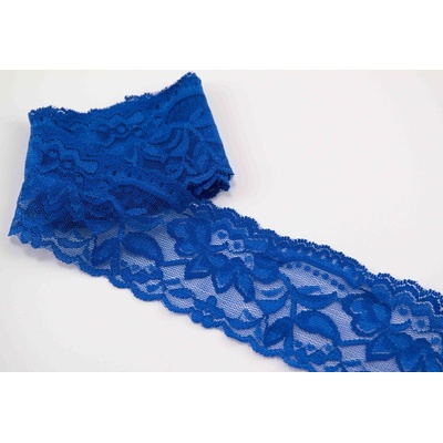 Elastická čipka - kráľovsky modrá - šírka 5 cm