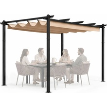 Zahradní pergola MultiGarden DN-FG-632-3 3x4 m se stahovacím zastíněním- béžová