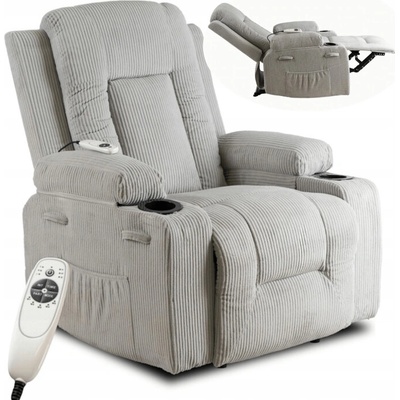 JAKS Masážne kreslo menčester Box šedý