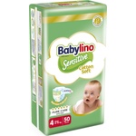 Babylino Бебешки пелени Babylino - Sensitive, Cotton Soft, VP, размер 4, 8-13 kg, 50 броя (825801) - baby