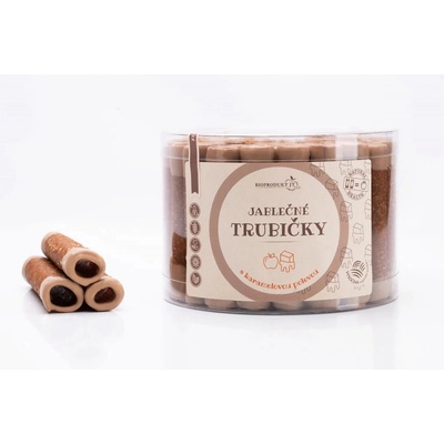Bioprodukt JT Trubičky jablečné s karamelem dóza 650 g