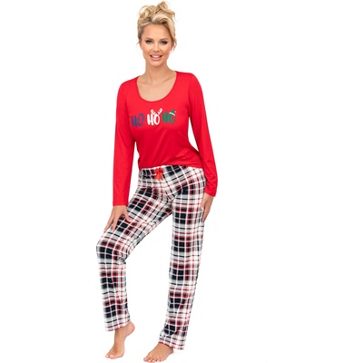 Donna Дамска пижама Piama-Ho-Ho-Long-Red-RedV-64033-Red - Бордо, размер 44